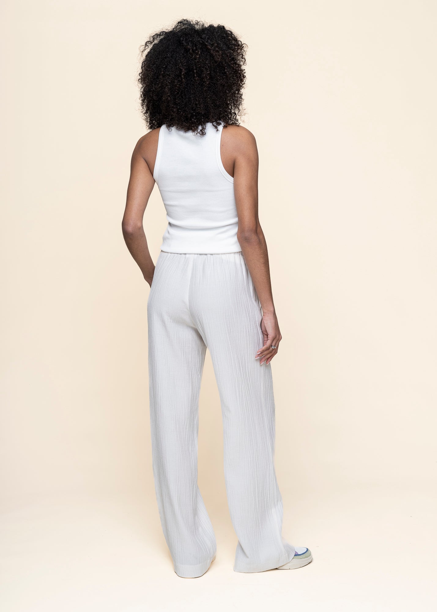 Pantalon froissé en tencel | blanc "hava - offwhite"