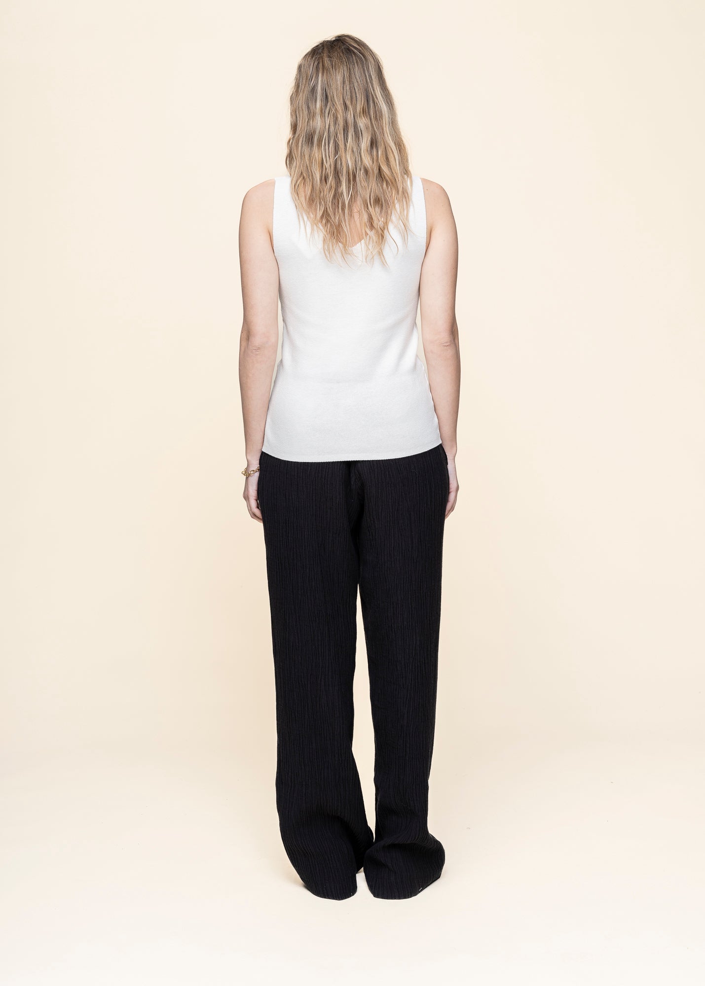 Pantalon ample texturé en tencel | noir "hava - black"