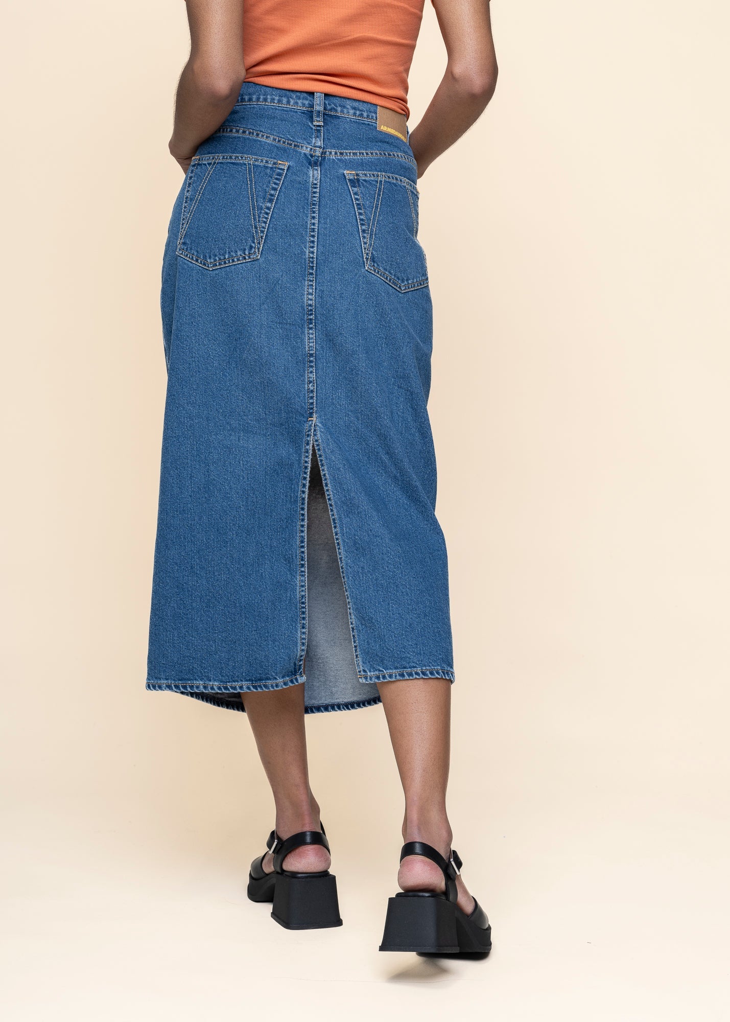 Jupe longue jean en coton bio | bleu "kaalyke - daydream"