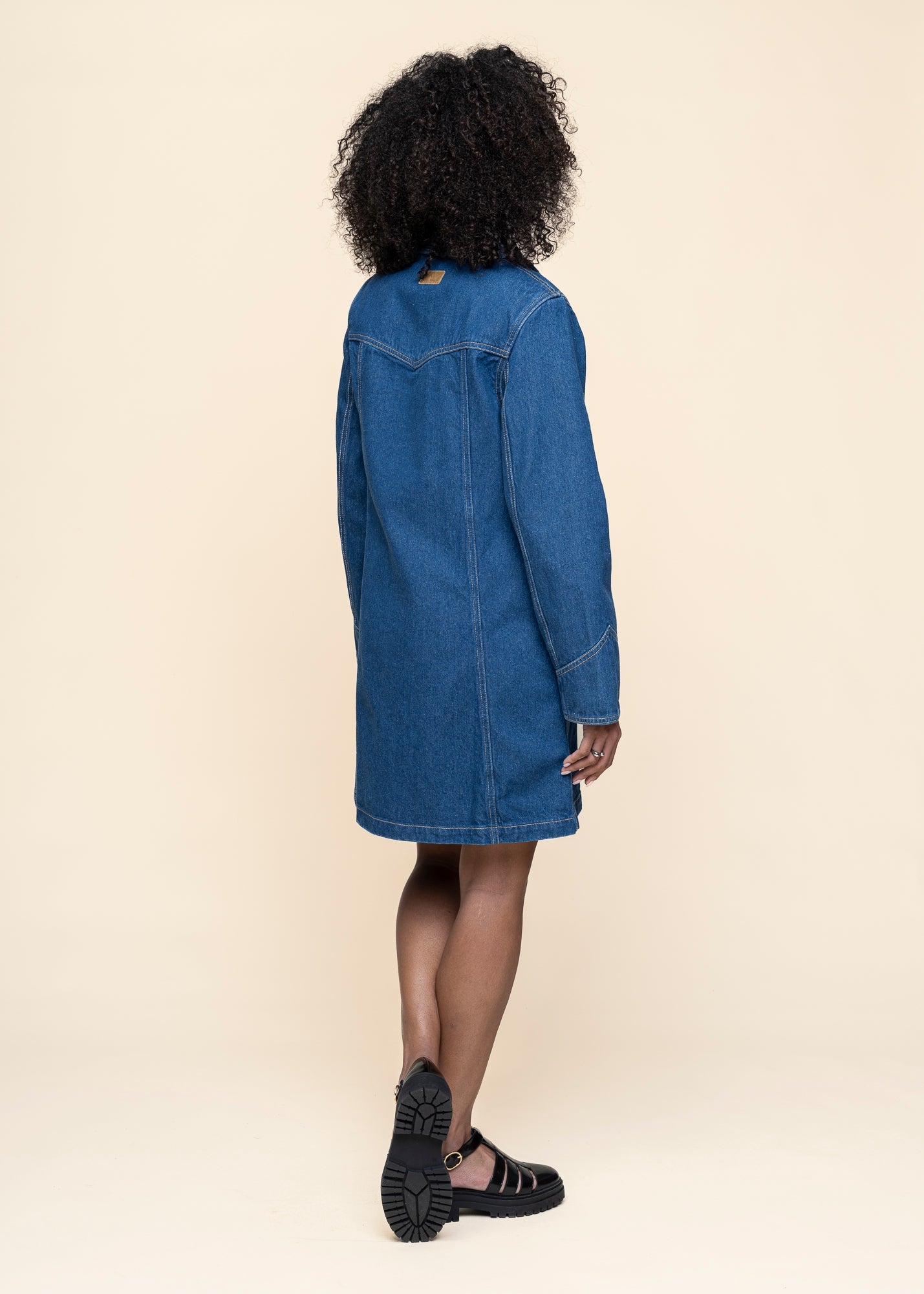 Robe denim en coton biologique | bleu "maj western denim dress - blue"