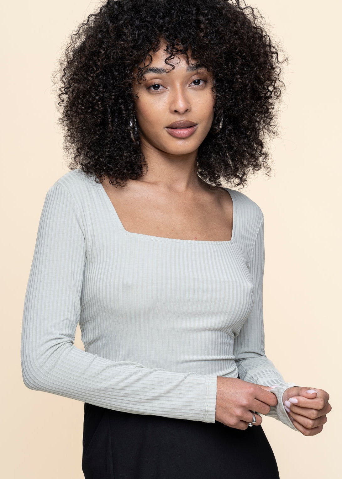 Top manches longues en tencel| blanc "fria - vintage lace"