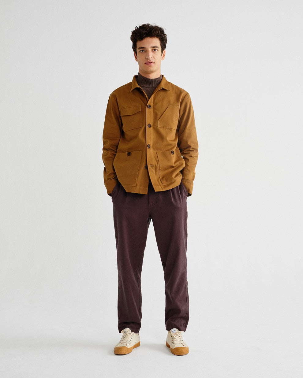 Veste camel en coton bio - James