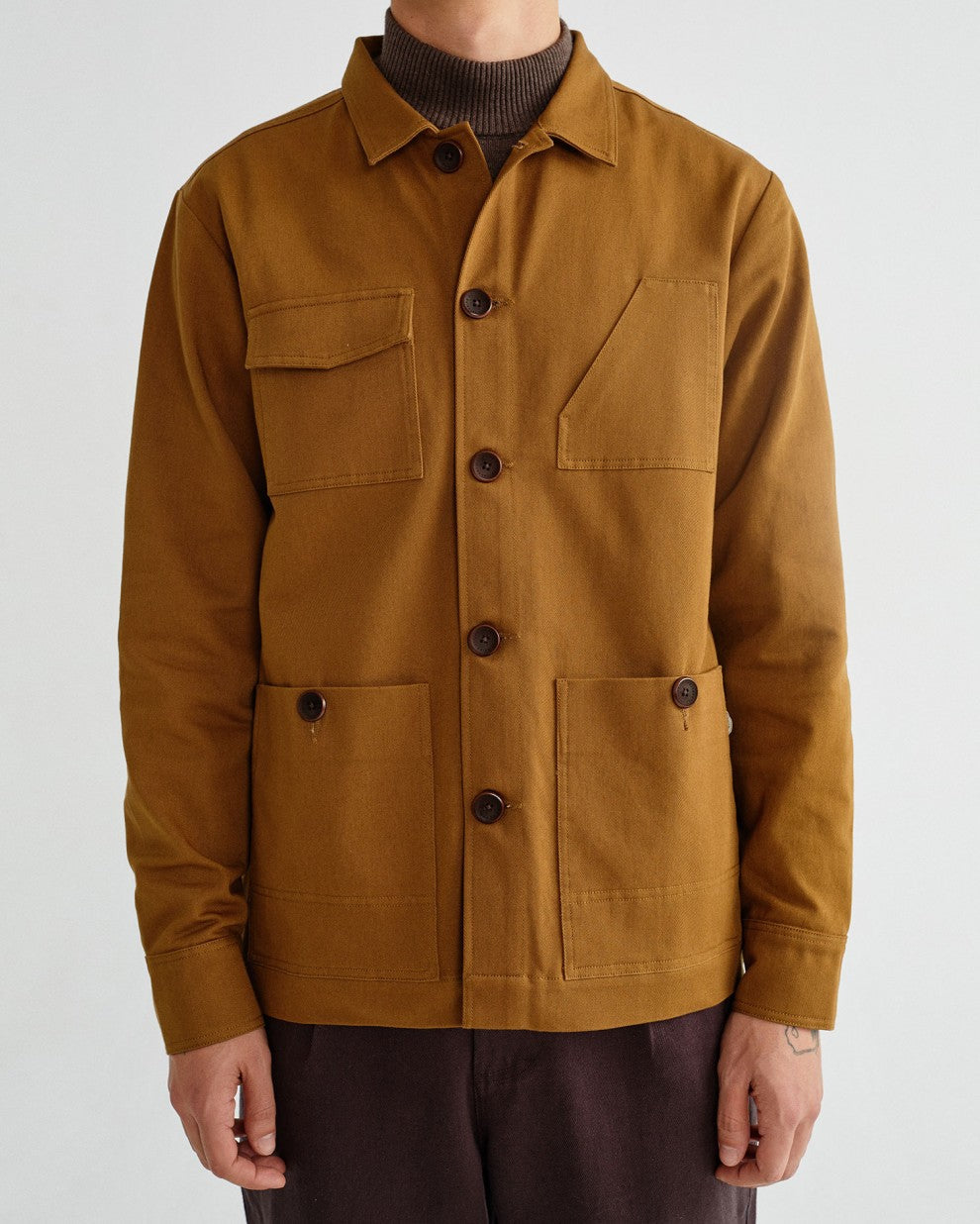 Veste camel en coton bio - James