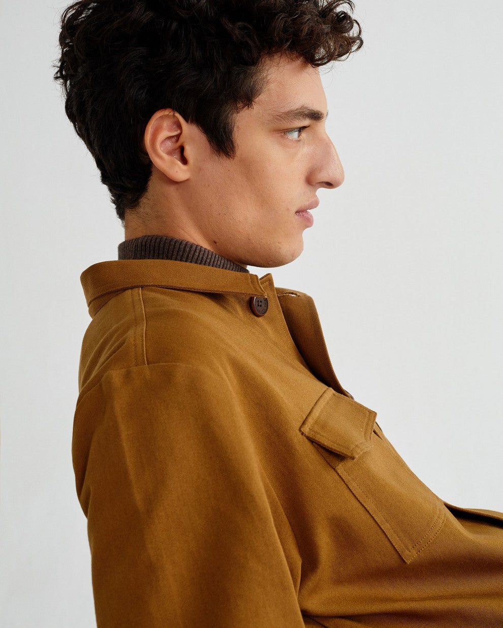Veste camel en coton bio - James