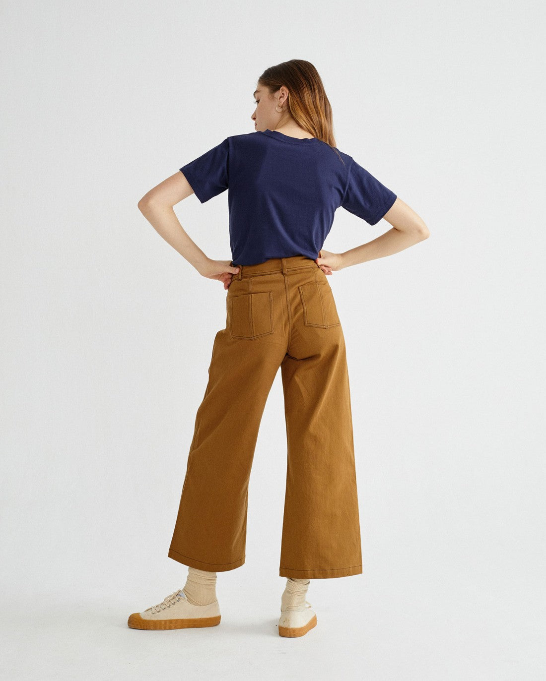 Pantalon large camel en coton bio - Kupalo