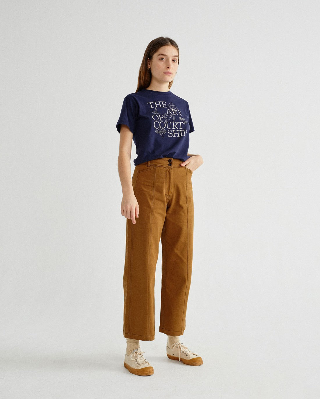 Pantalon large camel en coton bio - Kupalo