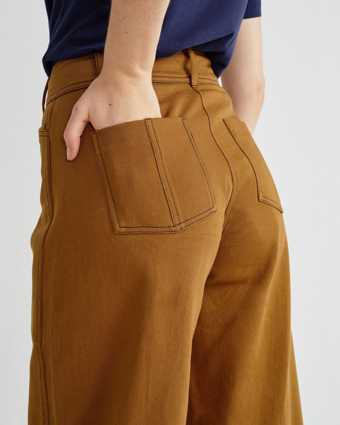 Pantalon large camel en coton bio - Kupalo