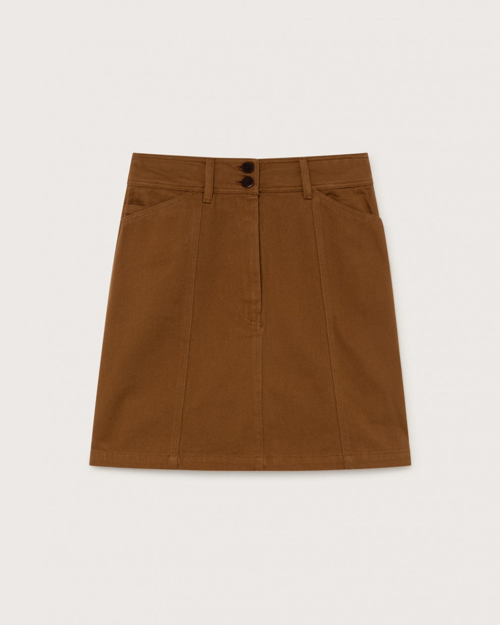 Jupe caramel en coton bio - RHEA
