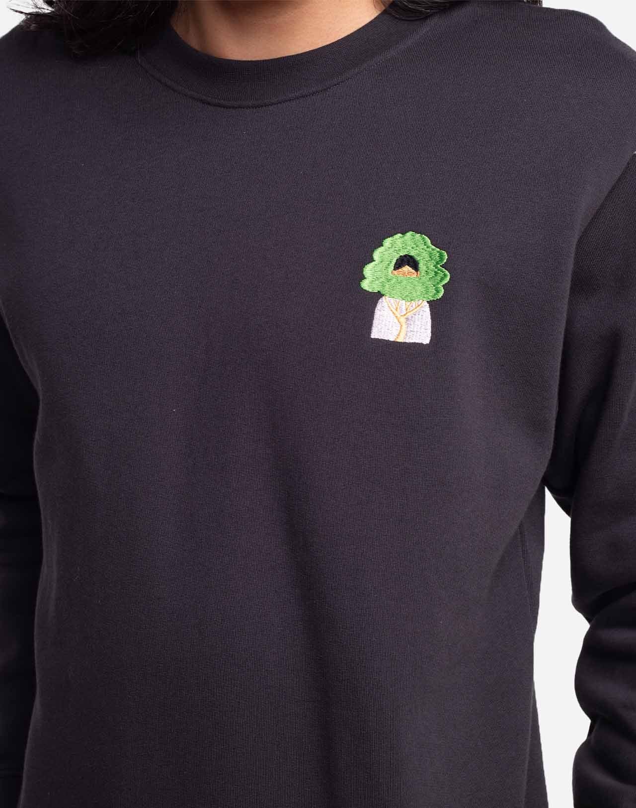 Sweat en coton bio | noir "green head noir carbone"