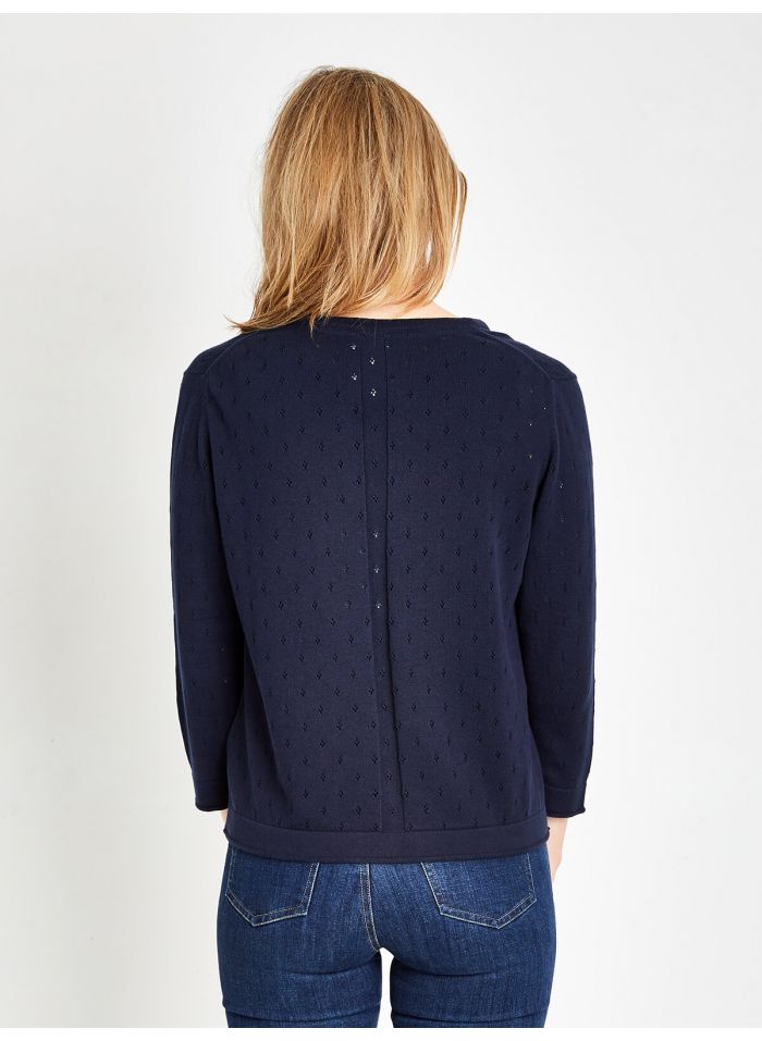 Cardigan marine en coton bio