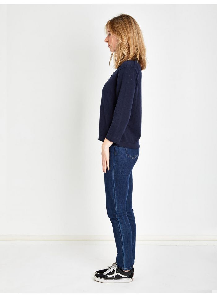 Cardigan marine en coton bio