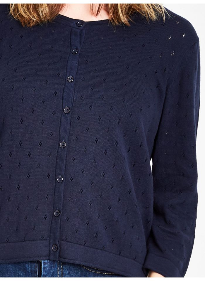 Cardigan marine en coton bio