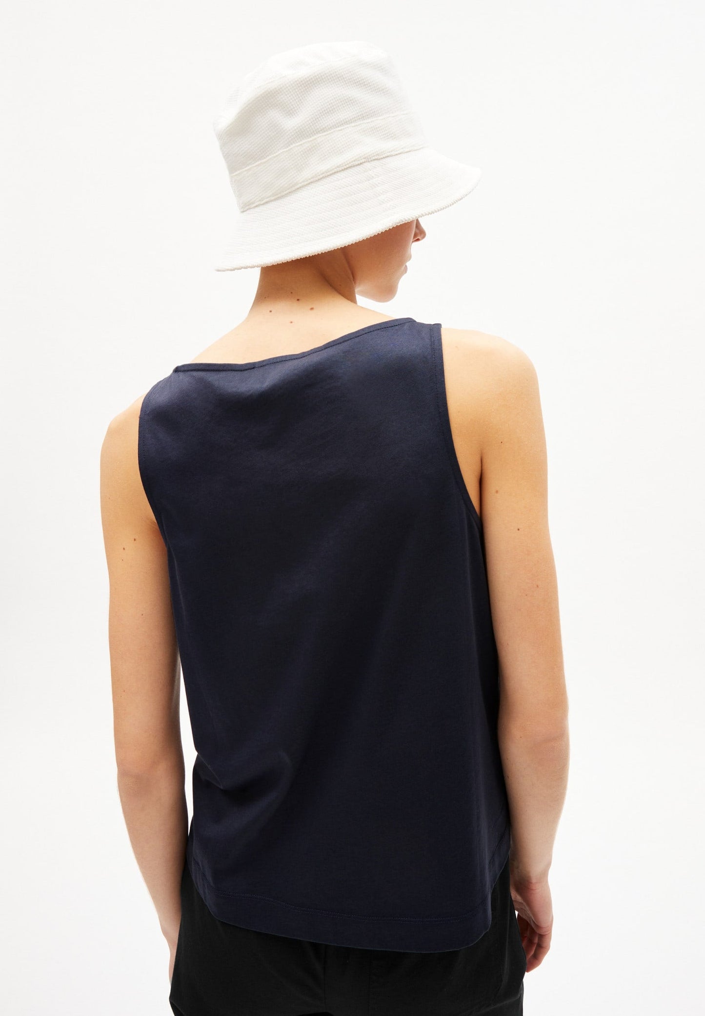 Top sans manches marine en coton bio - carlottaa mercerized night sky