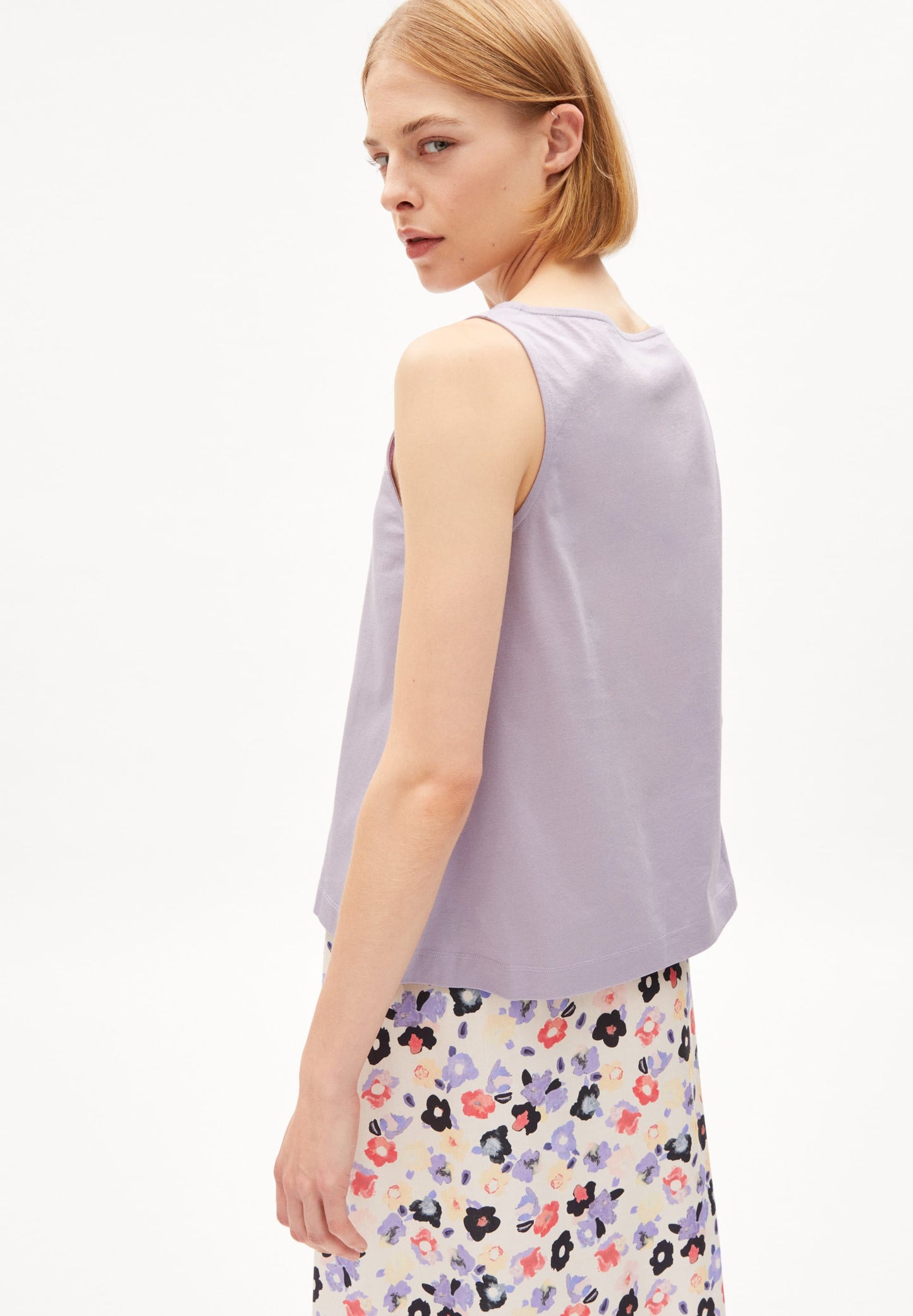 Débardeur lilas en coton bio - carlottaa mercerized - purple noise