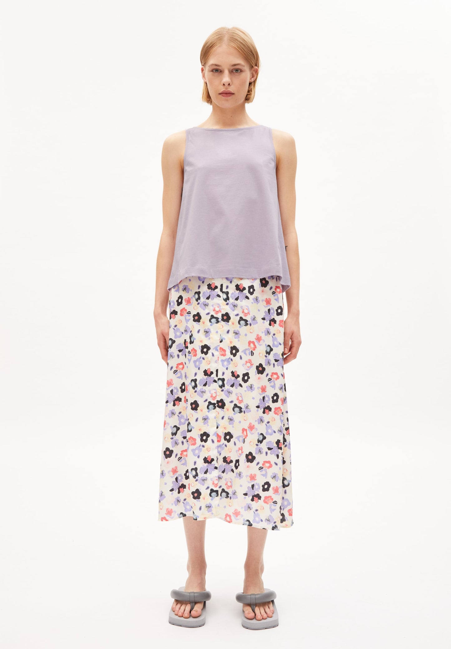 Débardeur lilas en coton bio - carlottaa mercerized - purple noise