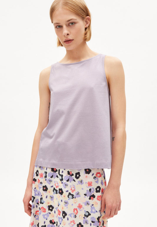 Débardeur lilas en coton bio - carlottaa mercerized - purple noise
