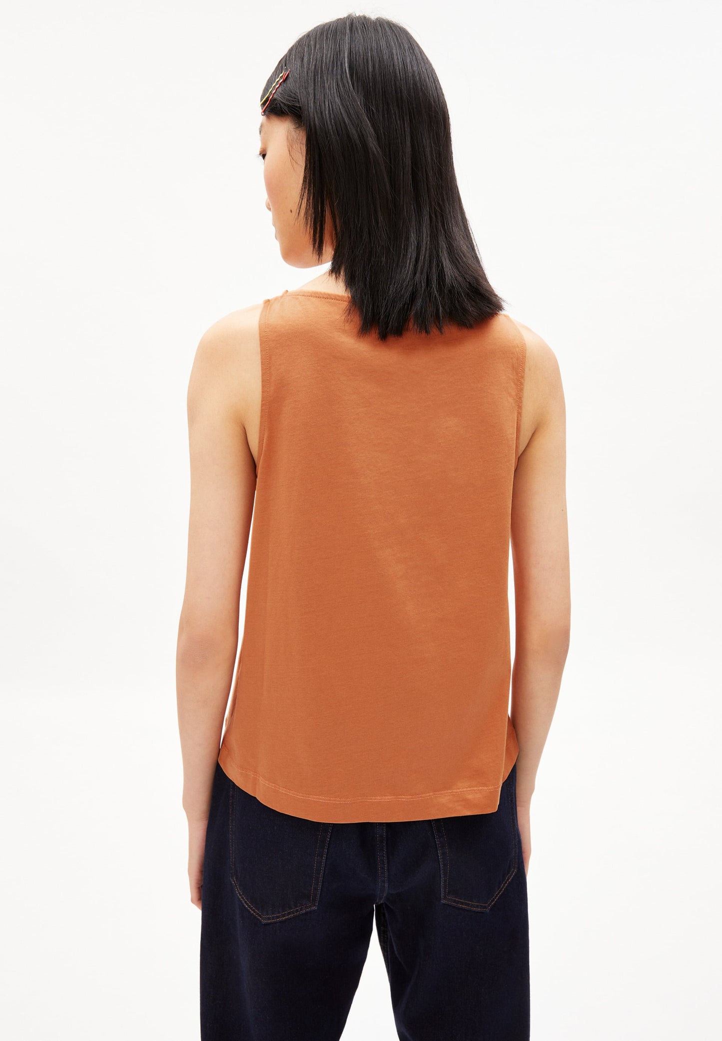 Top sans manches abricot en coton bio - carlottaa mercerized abricot