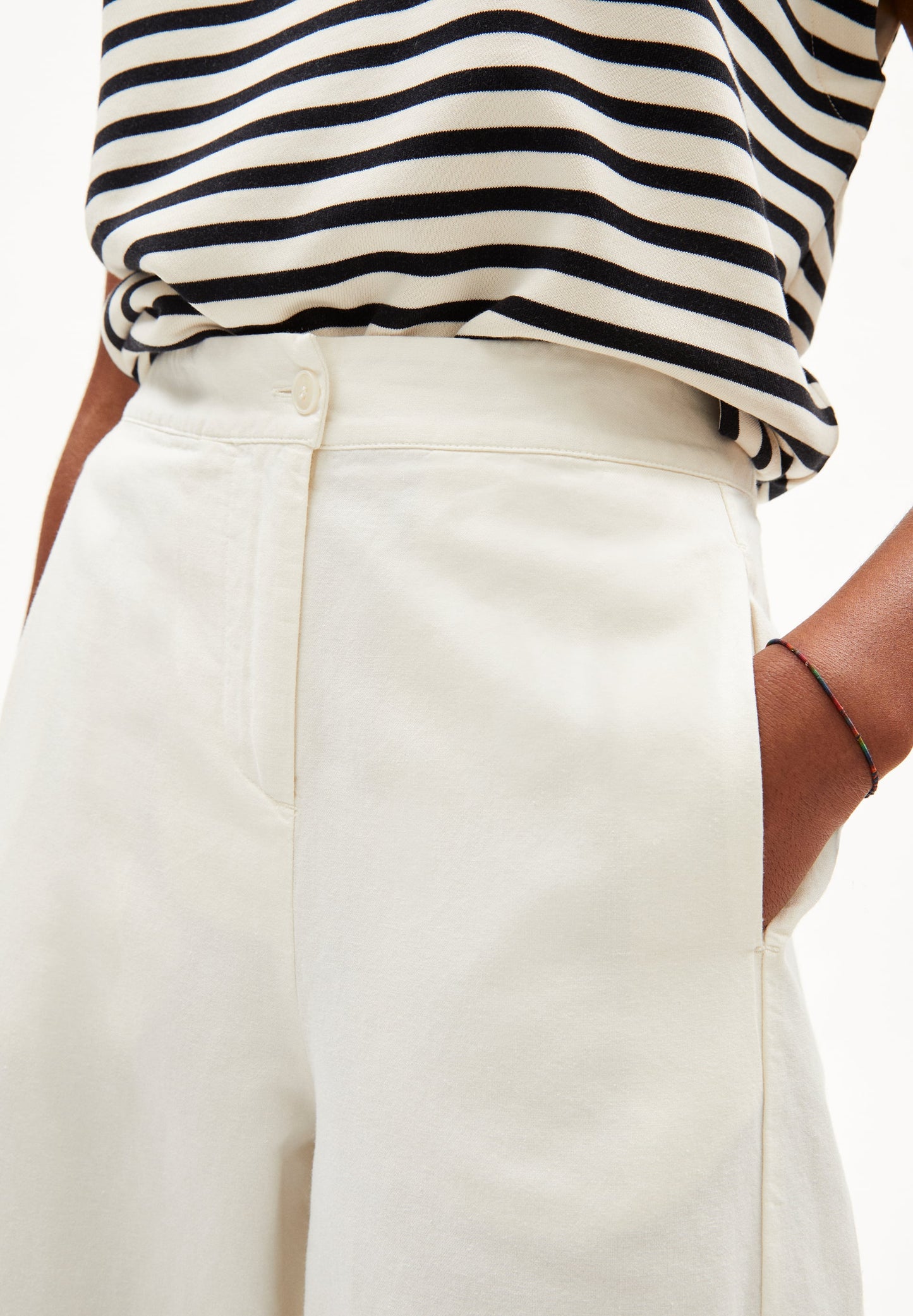 Pantalon blanc en lin, coton bio et recyclé - carunaa lino off white