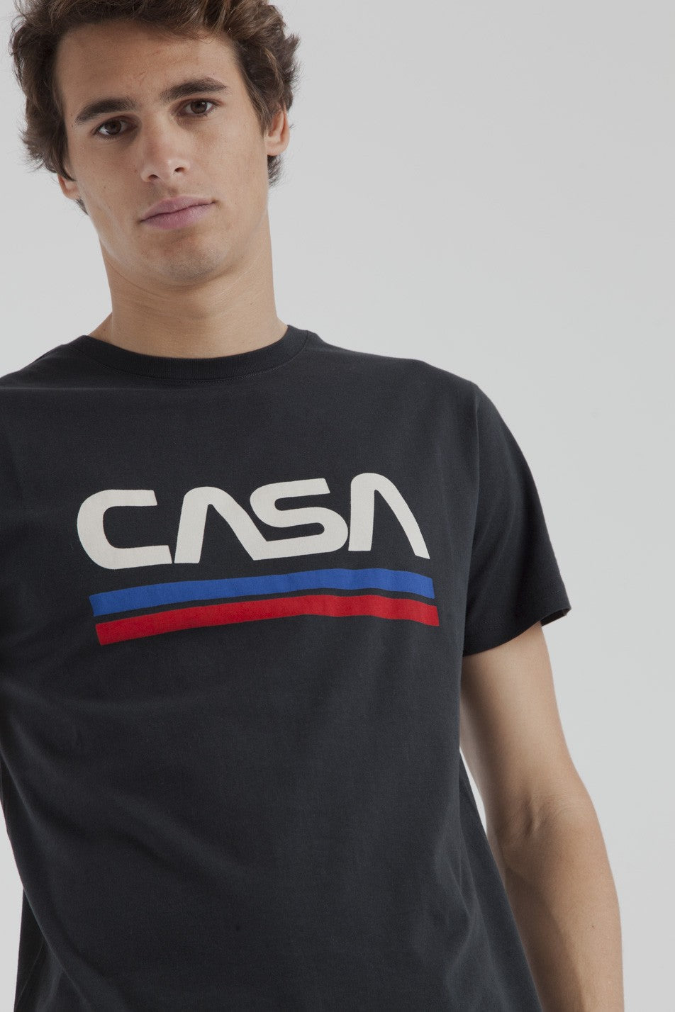 T-shirt imprimé noir en coton bio - Casa