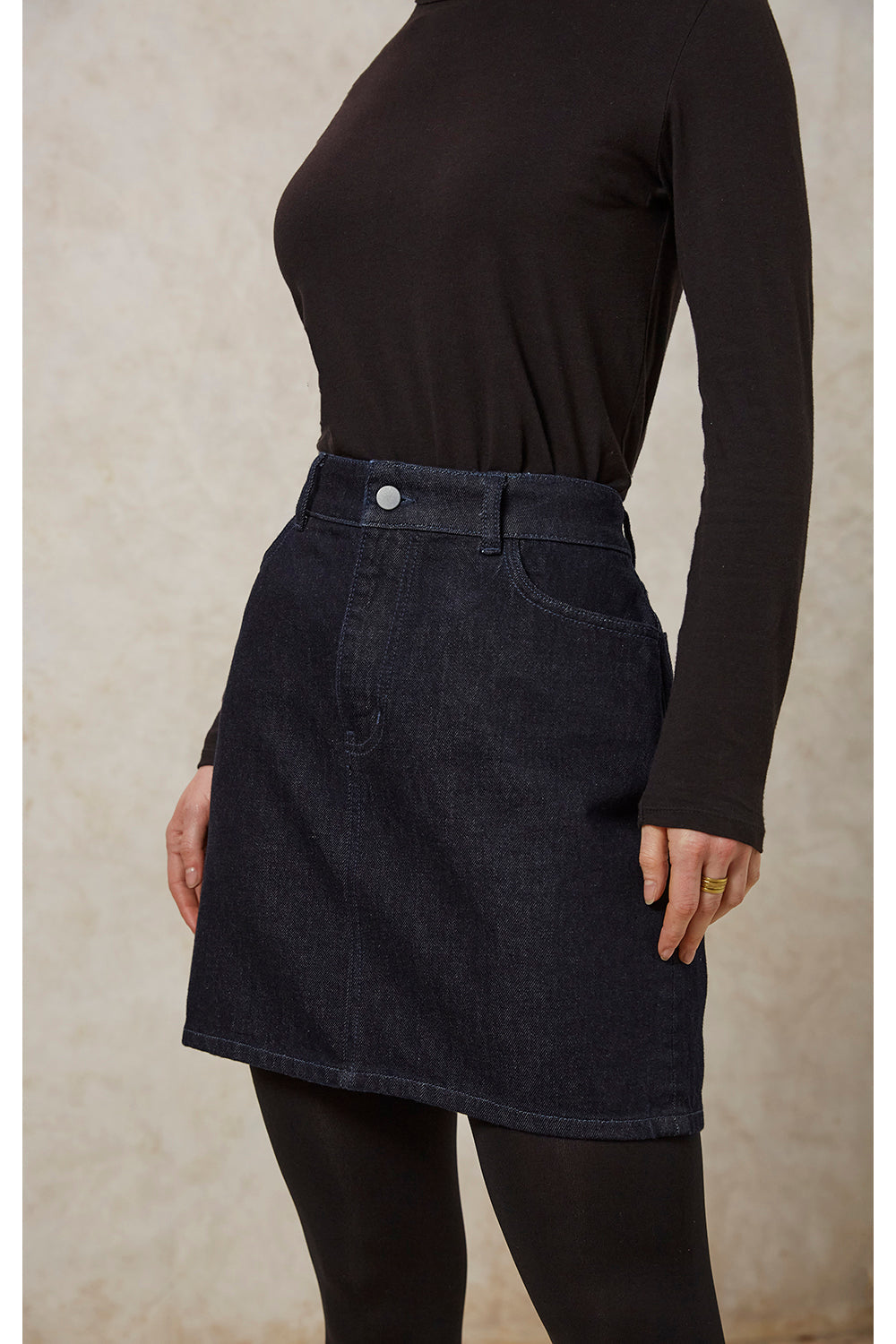 Jupe en jean bleu foncé en Coton bio - Catrina