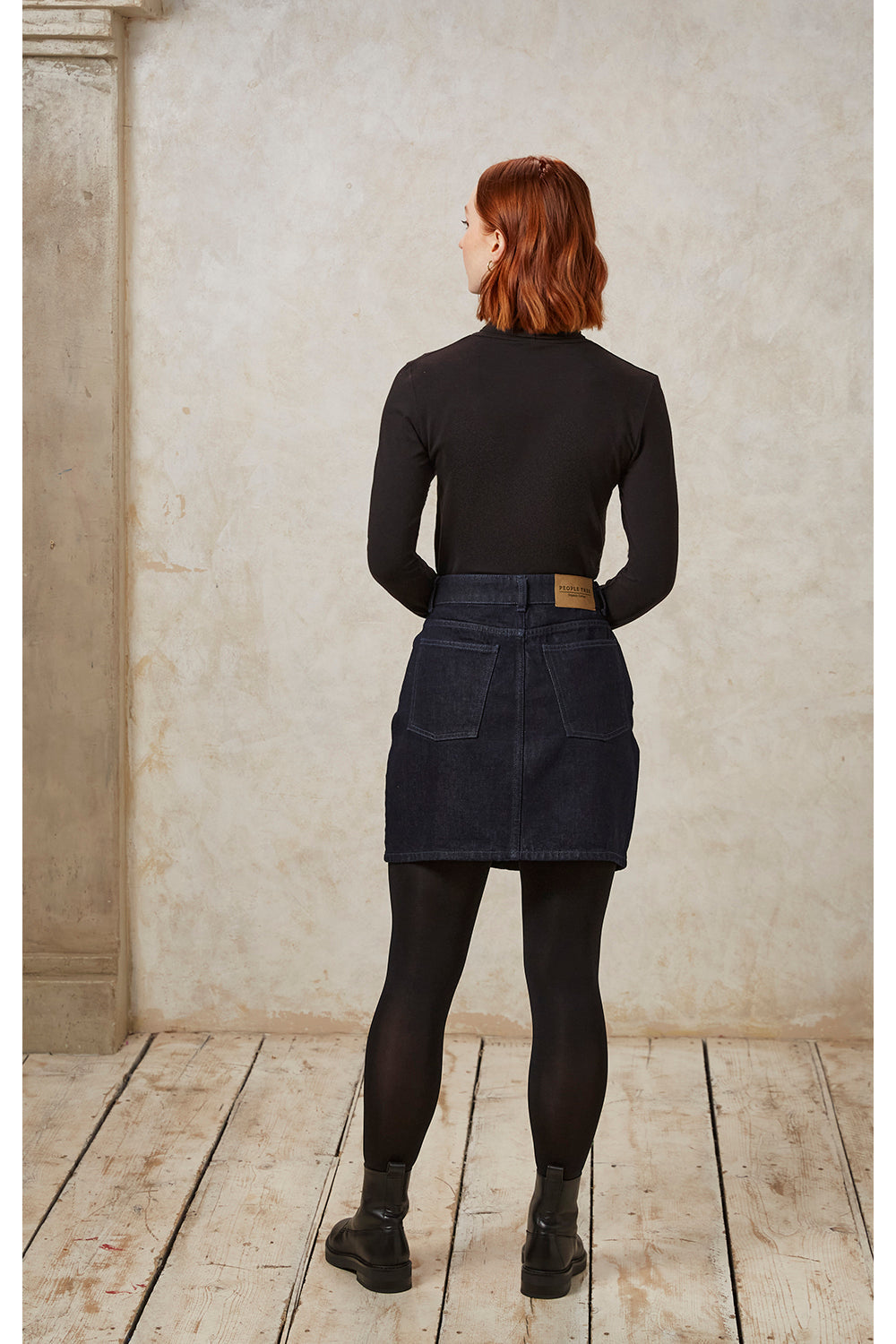 Jupe en jean bleu foncé en Coton bio - Catrina