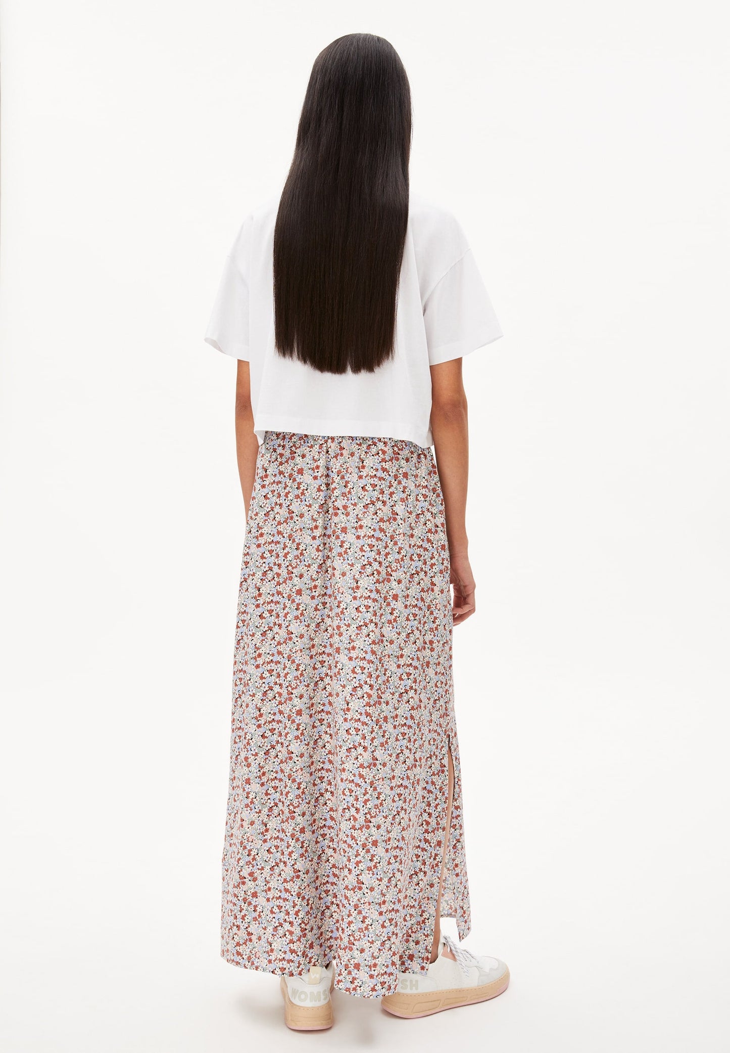 Jupe longue fleurie en viscose ecovero recyclée - catrionaa boheme