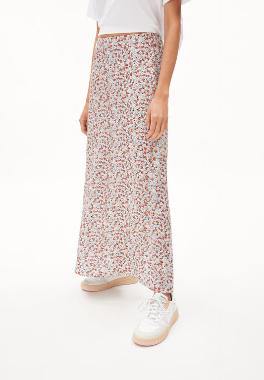 Jupe longue fleurie en viscose ecovero recyclée - catrionaa boheme