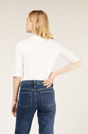 T-shirt manches 3/4 blanc en coton bio - Cecily