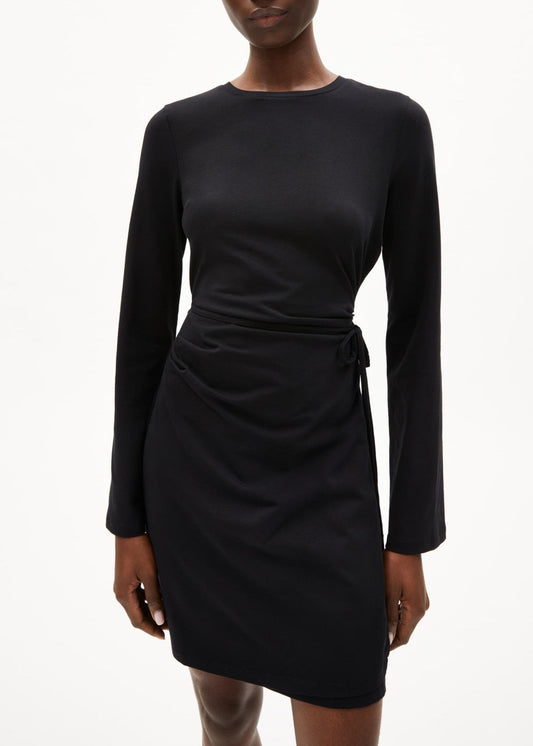 Robe en coton biologique | noir "ceetaa - black"