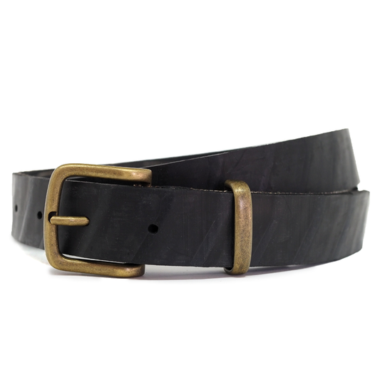 Ceinture upcyclée made in France | Noir "belt voiture vieux laiton"