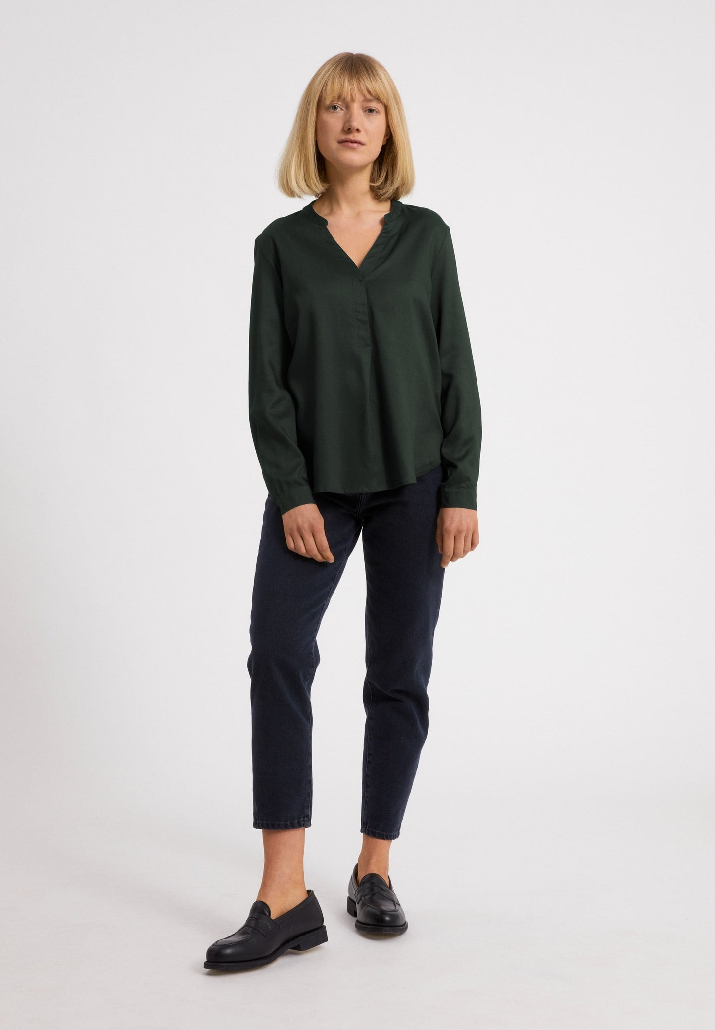 Blouse vert forêt en Lenzing  - CEYLAAN vintage green
