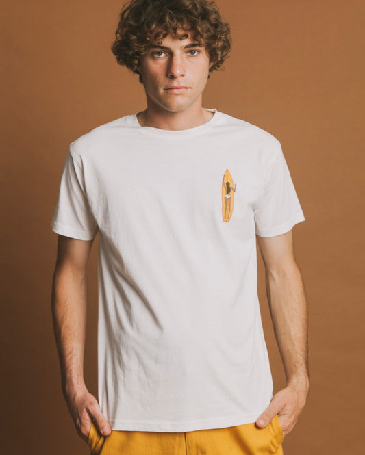 T-shirt blanc imprimé en coton bio - Ceylan