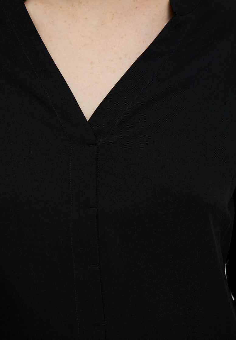 Robe mi-longue noire en lenzing - Ceylonaa