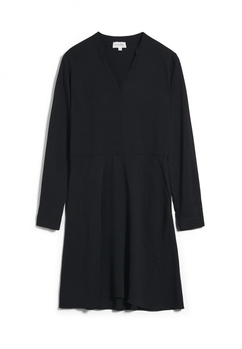 Robe mi-longue noire en lenzing - Ceylonaa