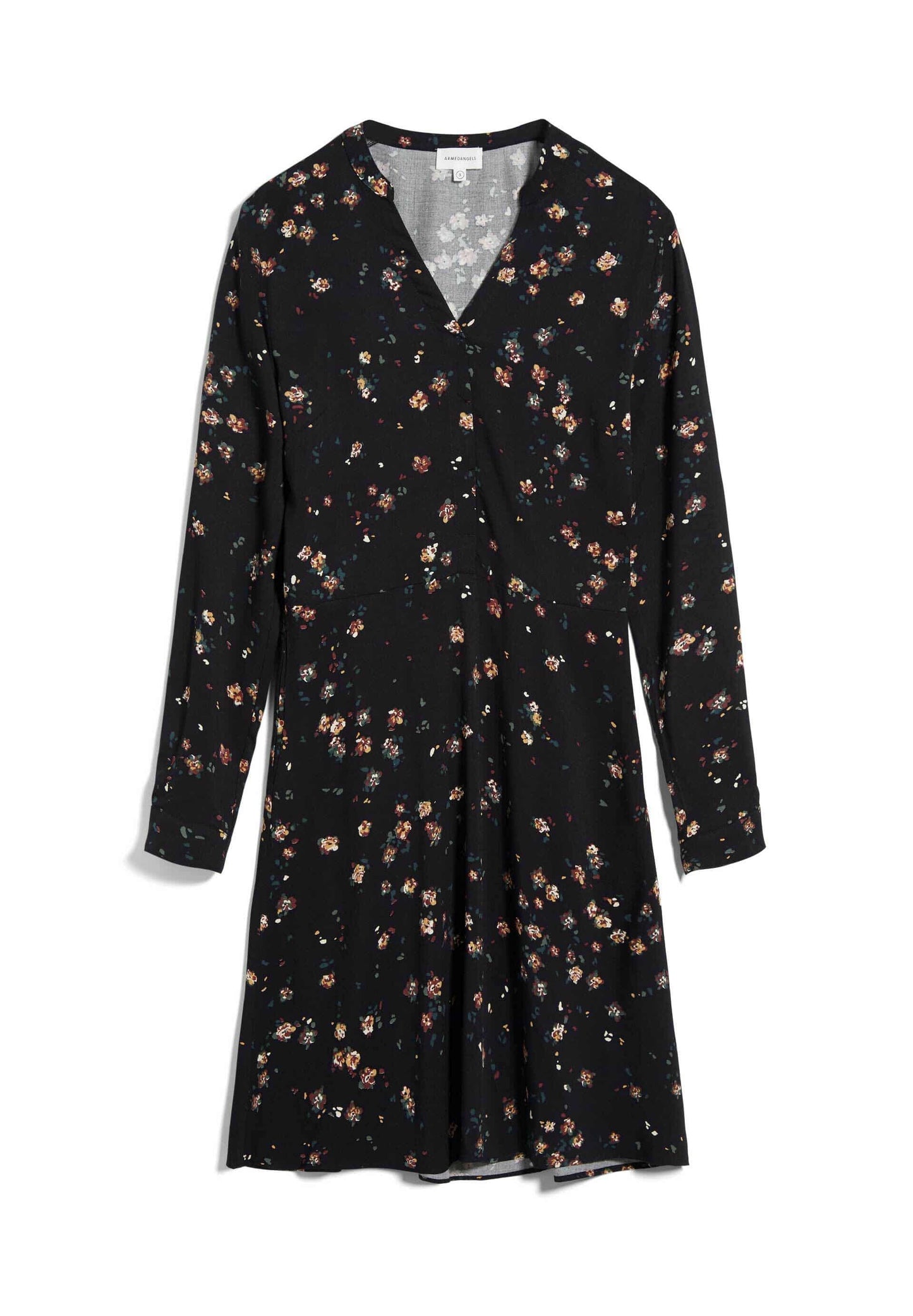 Robe midi noire fleurie en lenzing - CEYLONAA WILD BLOSSOM