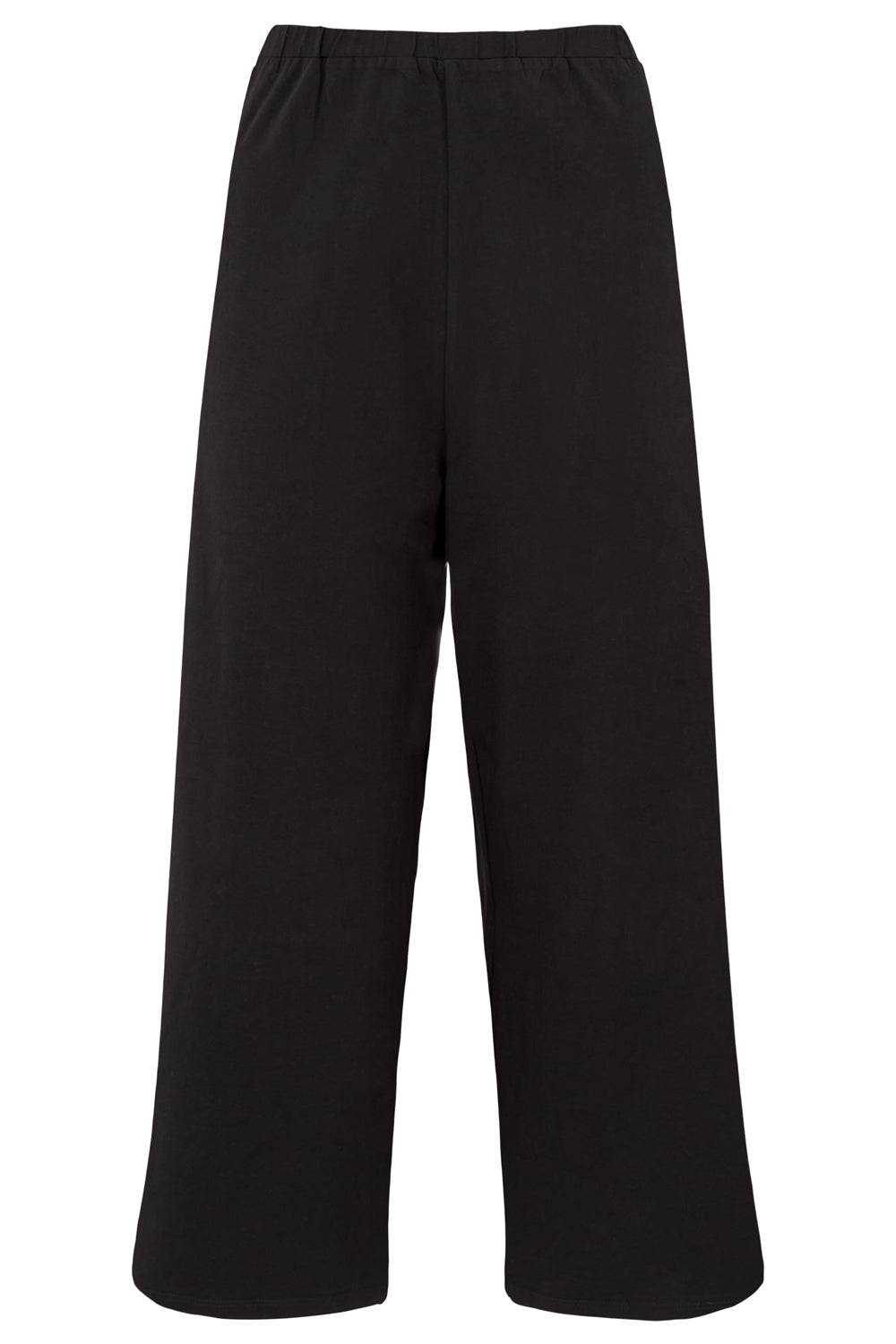 Pantalon large 3/4 noir en coton bio - chandre