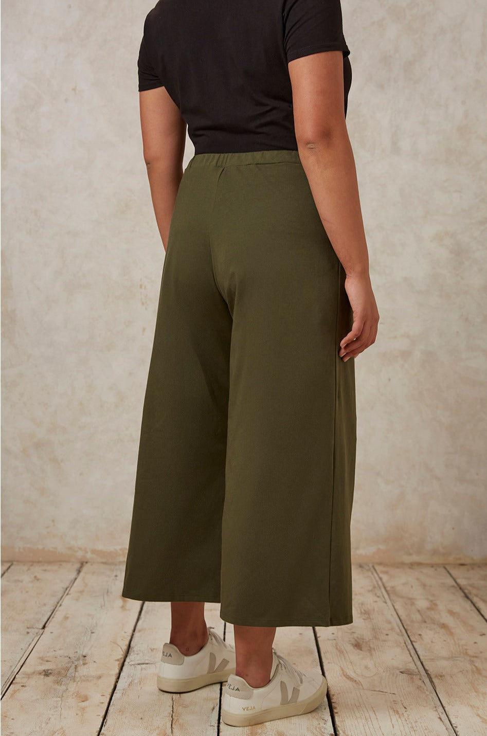 Pantalon large 3/4 khaki en coton bio - chandre