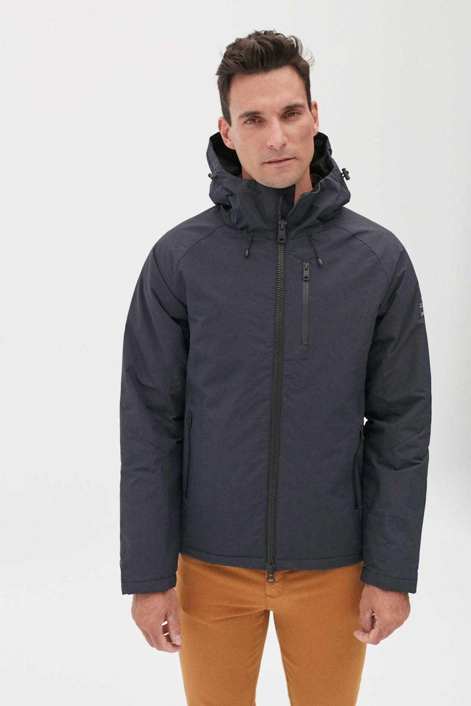Manteau à capuche bleu marine en nylon recyclé - Kilimanjaro