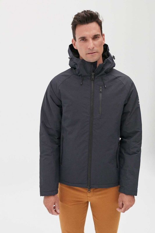 Manteau à capuche bleu marine en nylon recyclé - Kilimanjaro