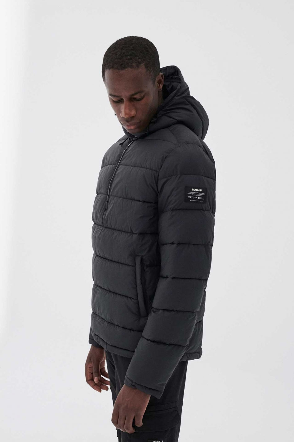Doudoune à capuche noire en recyclé - Luke Kangaroo