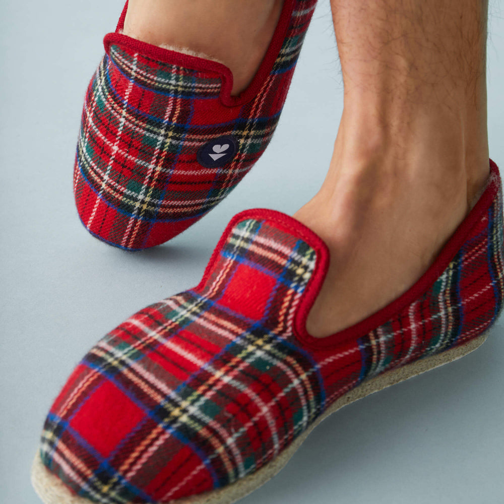 pantoufles en laine - rouge flamboyant