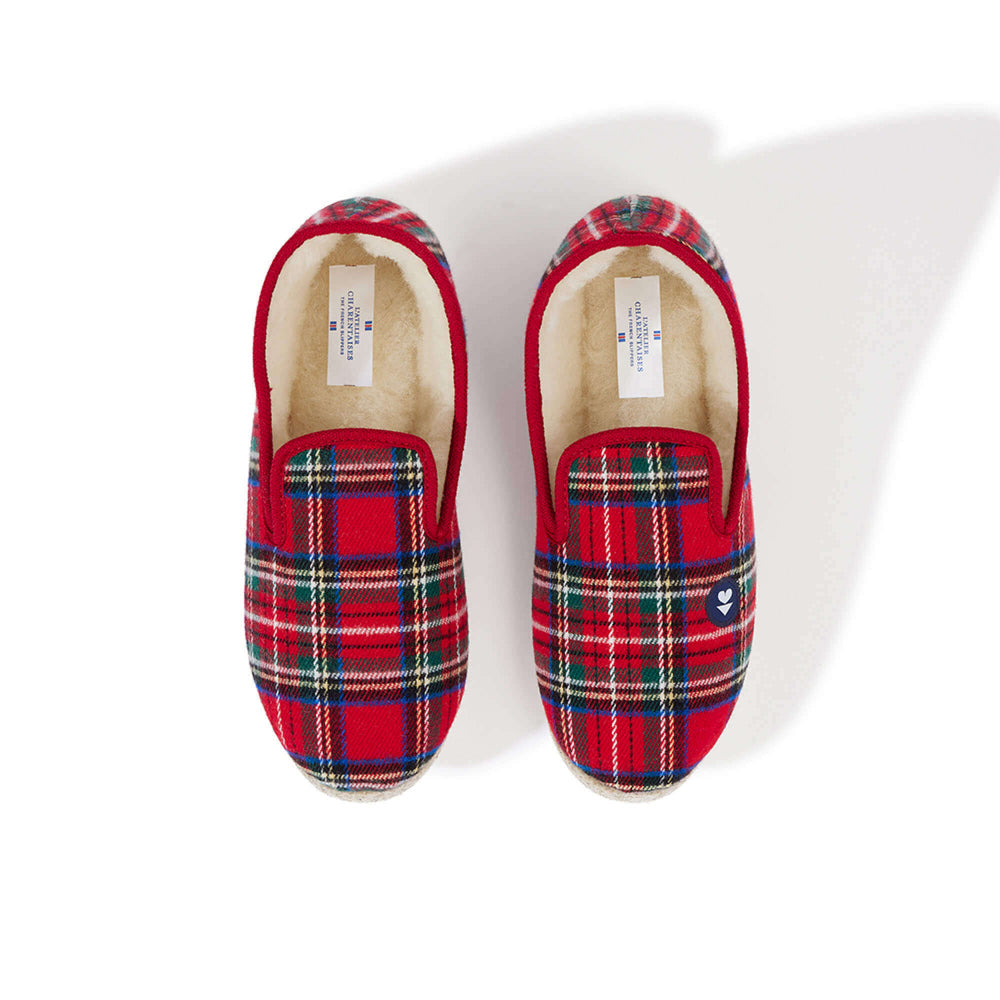 pantoufles en laine - rouge flamboyant