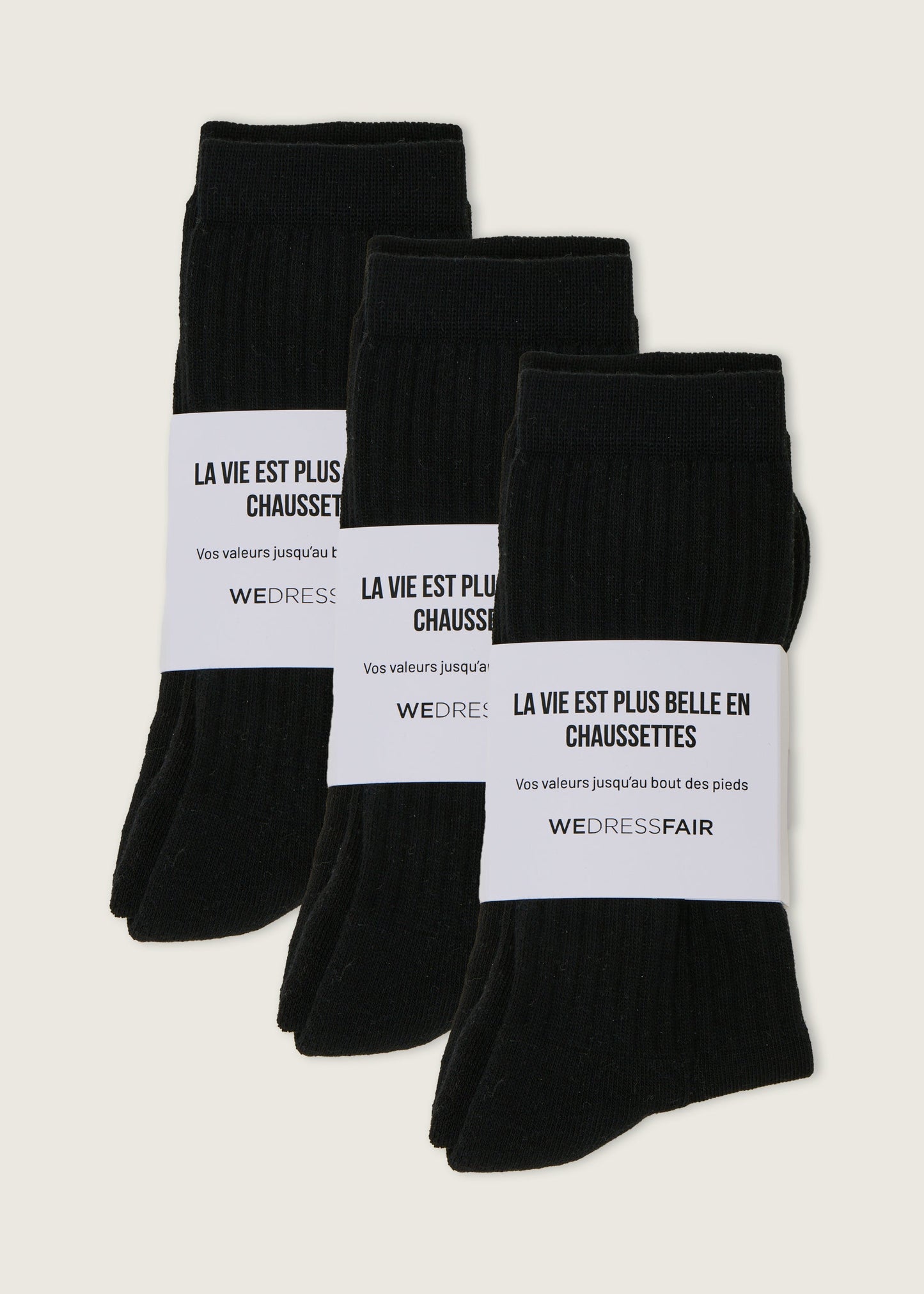 Pack de 3 paires de chaussettes en coton bio | Noir