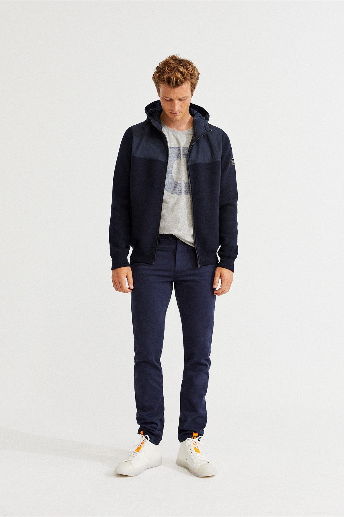 Veste bi-matière marine recyclée  - CHELSEA SWEATER