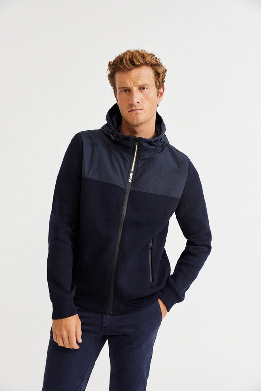Veste bi-matière marine recyclée  - CHELSEA SWEATER