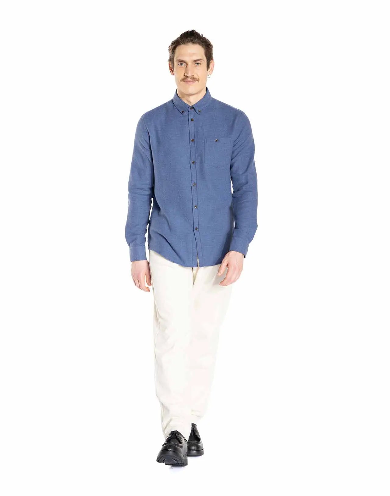 Chemise flanelle en coton bio | bleue "strato"