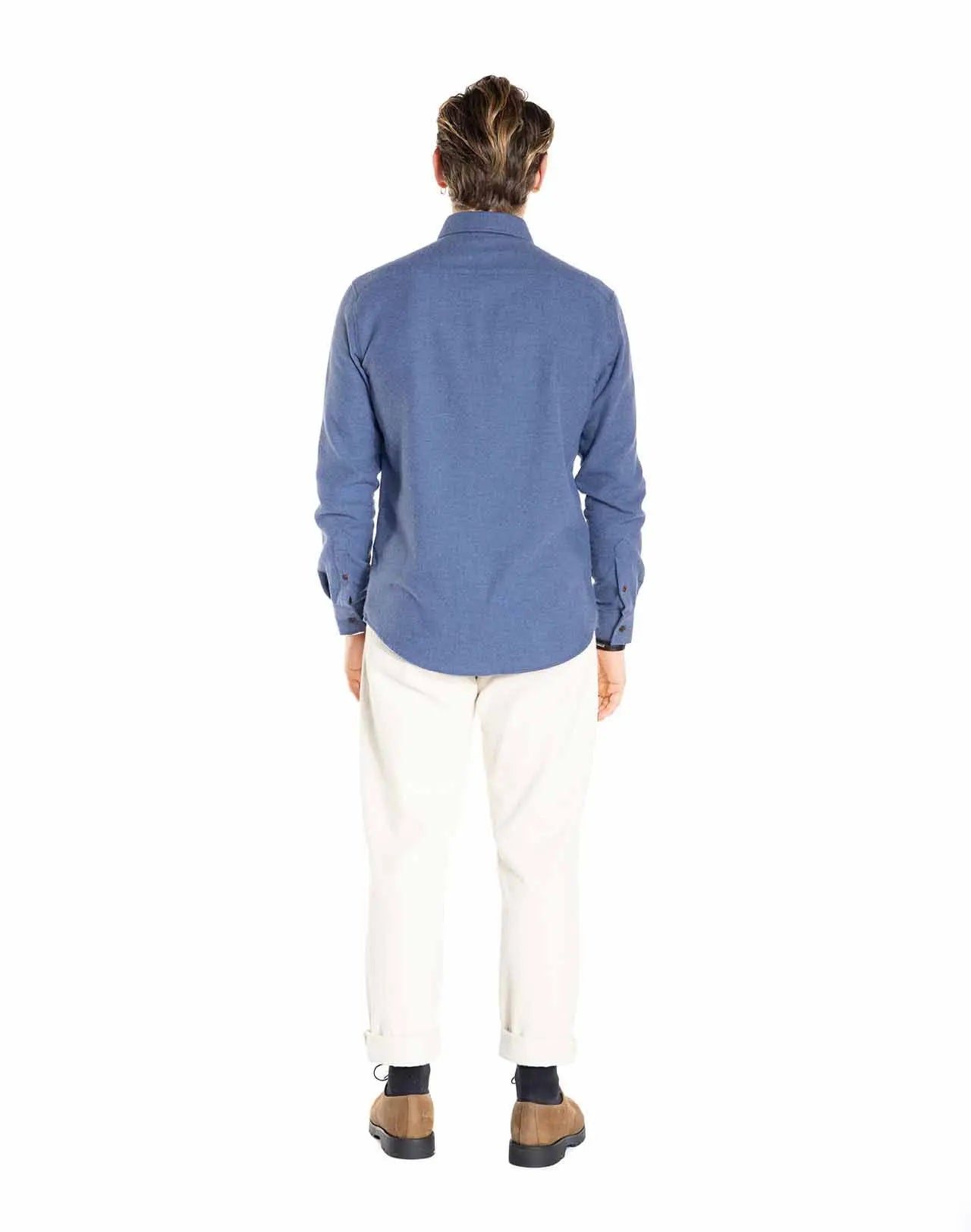 Chemise flanelle en coton bio | bleue "strato"