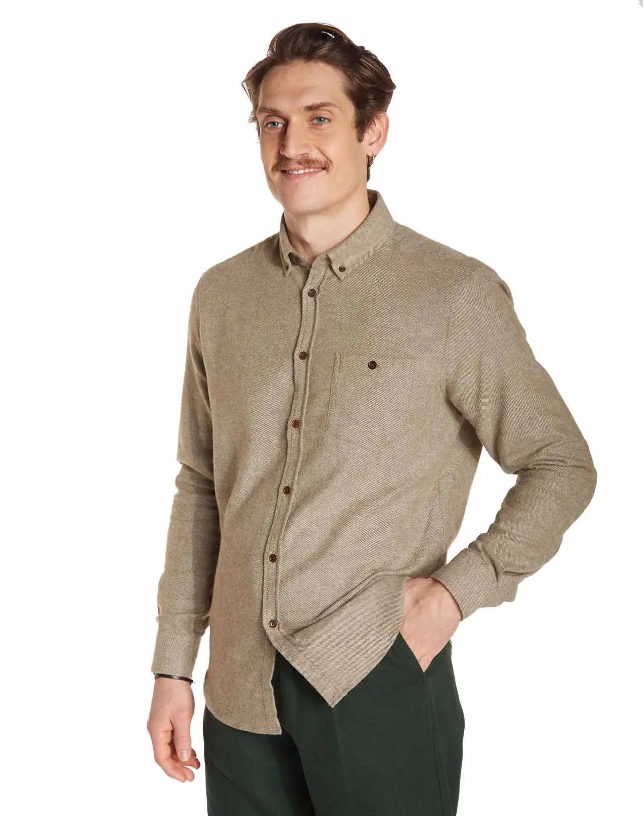 Chemise flanelle en coton bio | kaki "strato"
