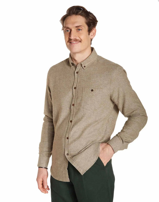 Chemise flanelle en coton bio | kaki "strato"