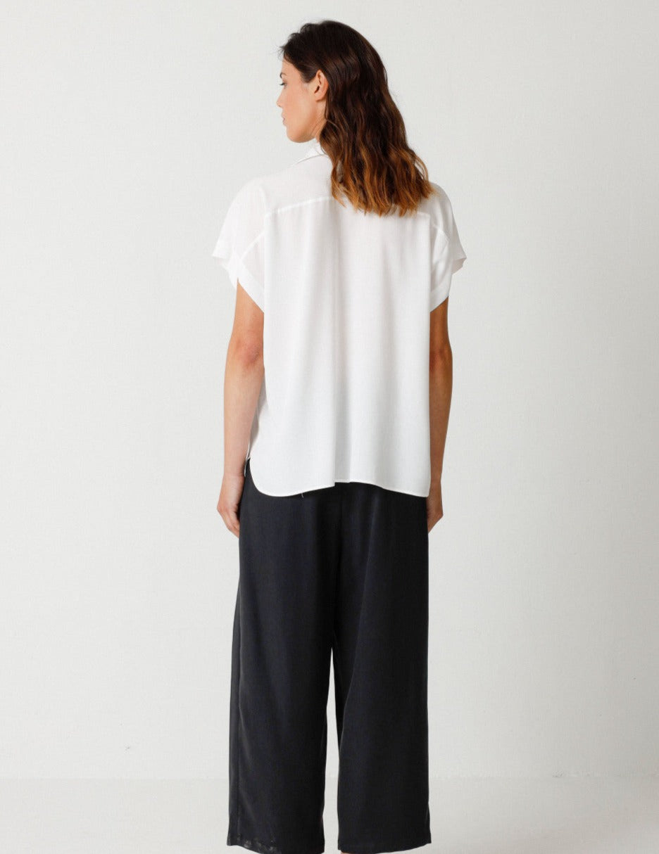 Chemisier en ecovero | blanc "uma shirt white"